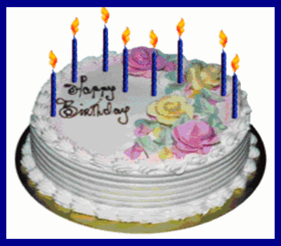 ... cool lines for birthday pink birthday cake with blue candles animated