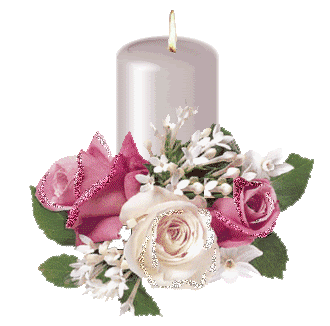 animated white pillar candle with glitter roses photo prettypillarcandlewithroses.gif