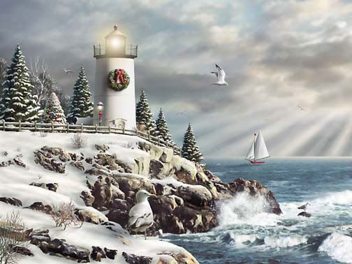 lighthouse and snow photo: Christmas xmas_After_The_Snow.jpg
