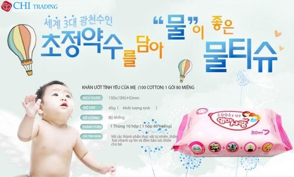 Tuyển đại lý có nhu cầu bán hàng khăn ướt baby nhập khẩu Hàn Quốc