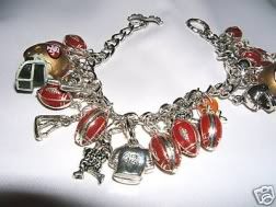 CHARM BRACELET, VINTAGE AND NEW FOOTBALL CHARMS