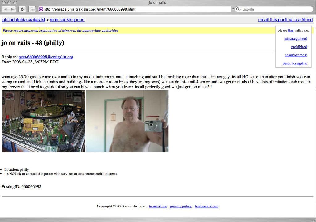 I leave you with this disturbing screen shot from craigslist.