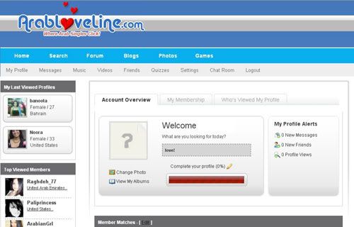 Arabloveline member control panel