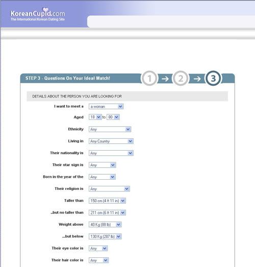 KoreanCupid Signup Step 3