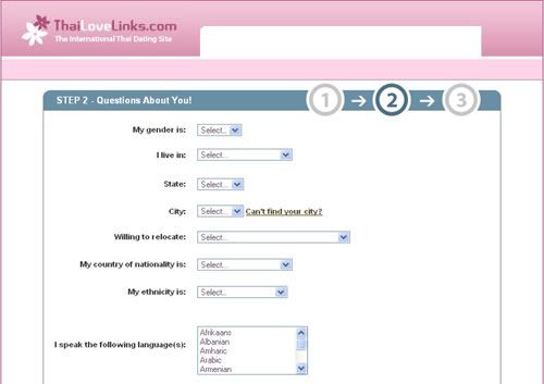 thailovelinks.com -signup step 2