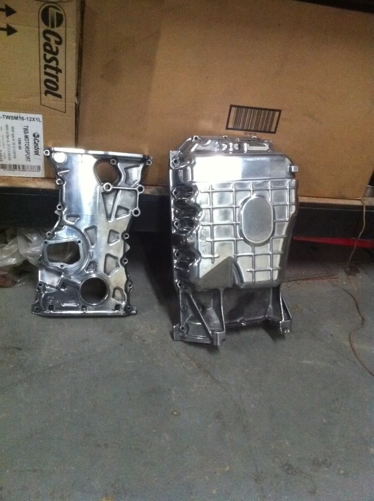 FS k20a2 oil pan, timing cover, oil pump, crank sensor, baffle