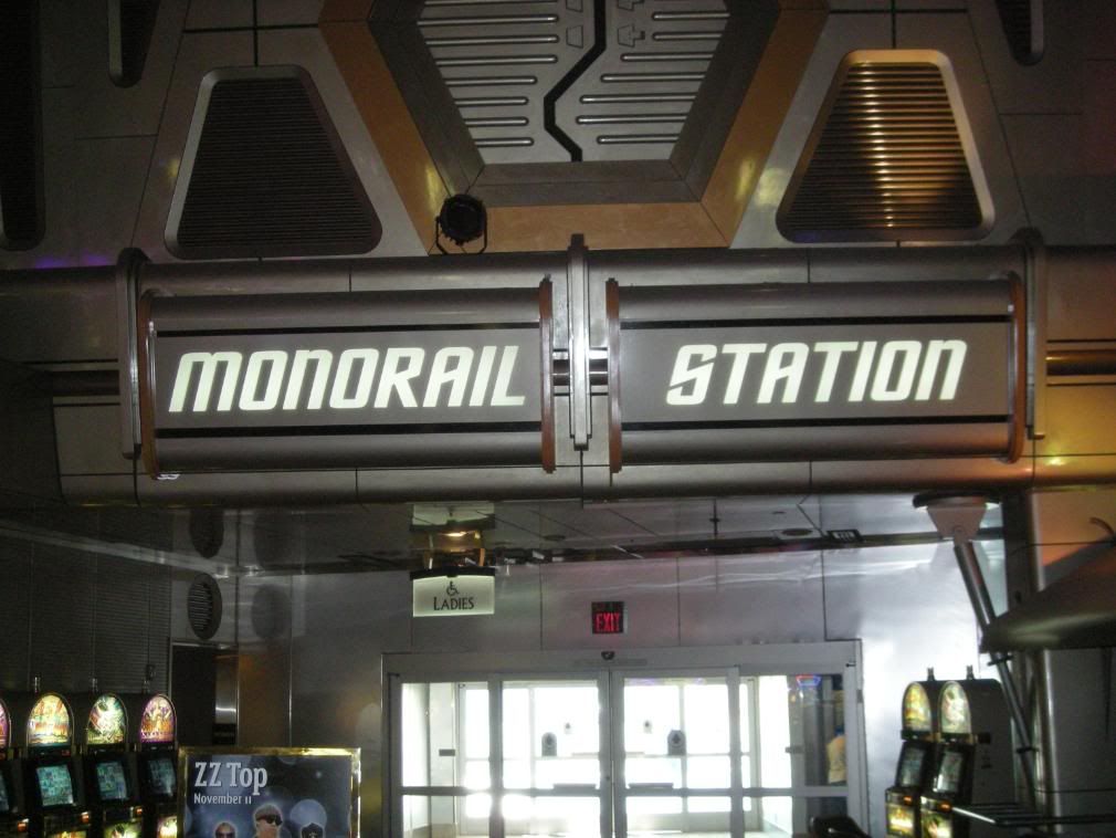 Monorail sign at the Hilton
