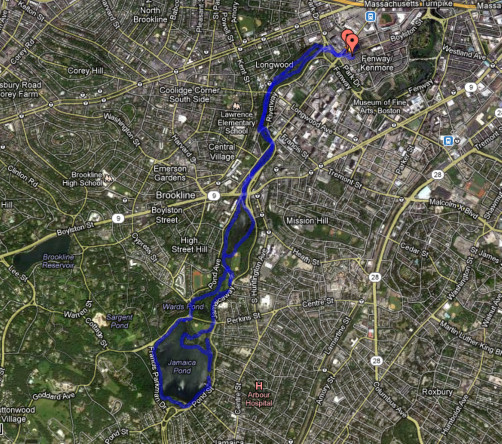 the walking loop, 10.6 miles (17km)