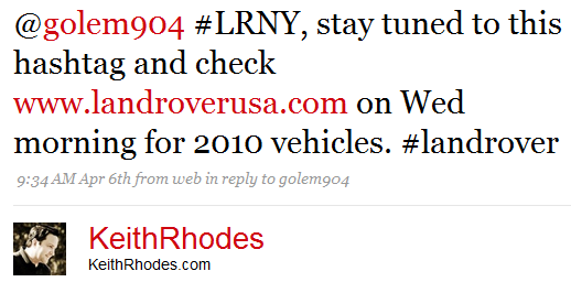 Land Rover Twitter