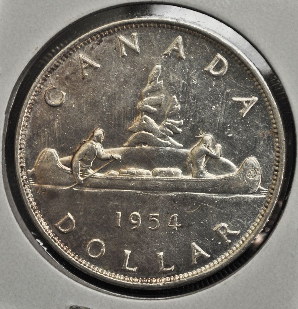 1954 canada silver one dollar au 50 | ebay