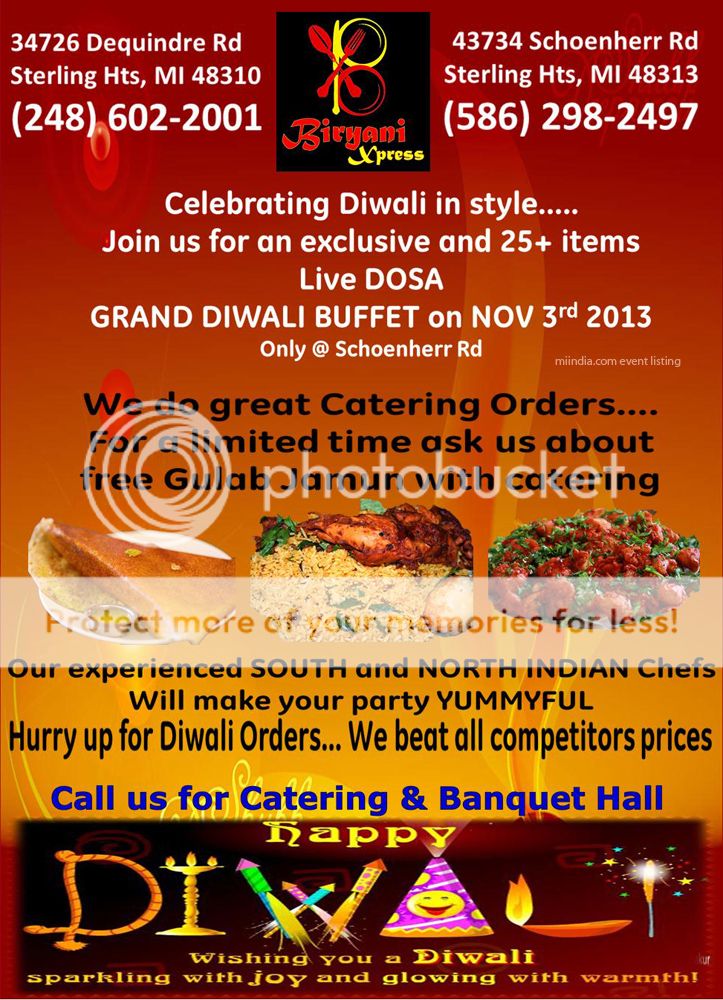 Grand Diwali Buffet Biryani Xpress Schoenherr