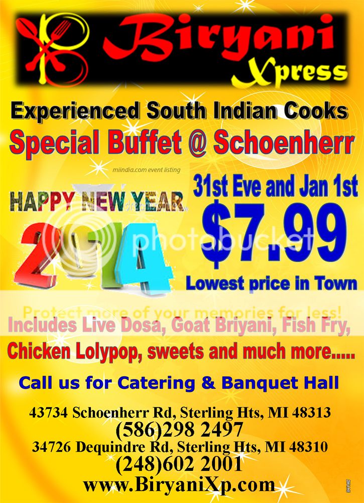 Special New Year Buffet Biryani Xpress