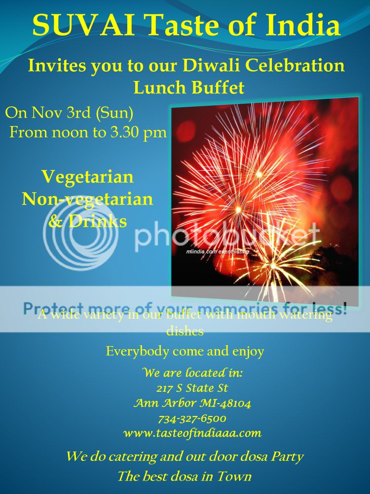 Diwali Lunch Buffet Suvai Taste of India