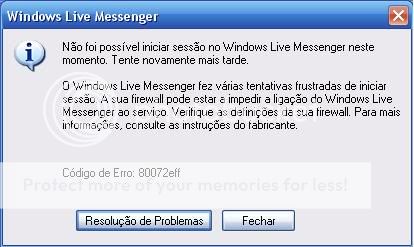 Veja como resolver erros no MSN   Erro 80072eff