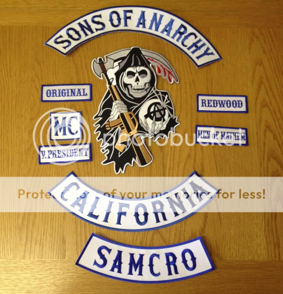 Sons of anarchy samcro soa biker patches patch badge badges full set | eBay